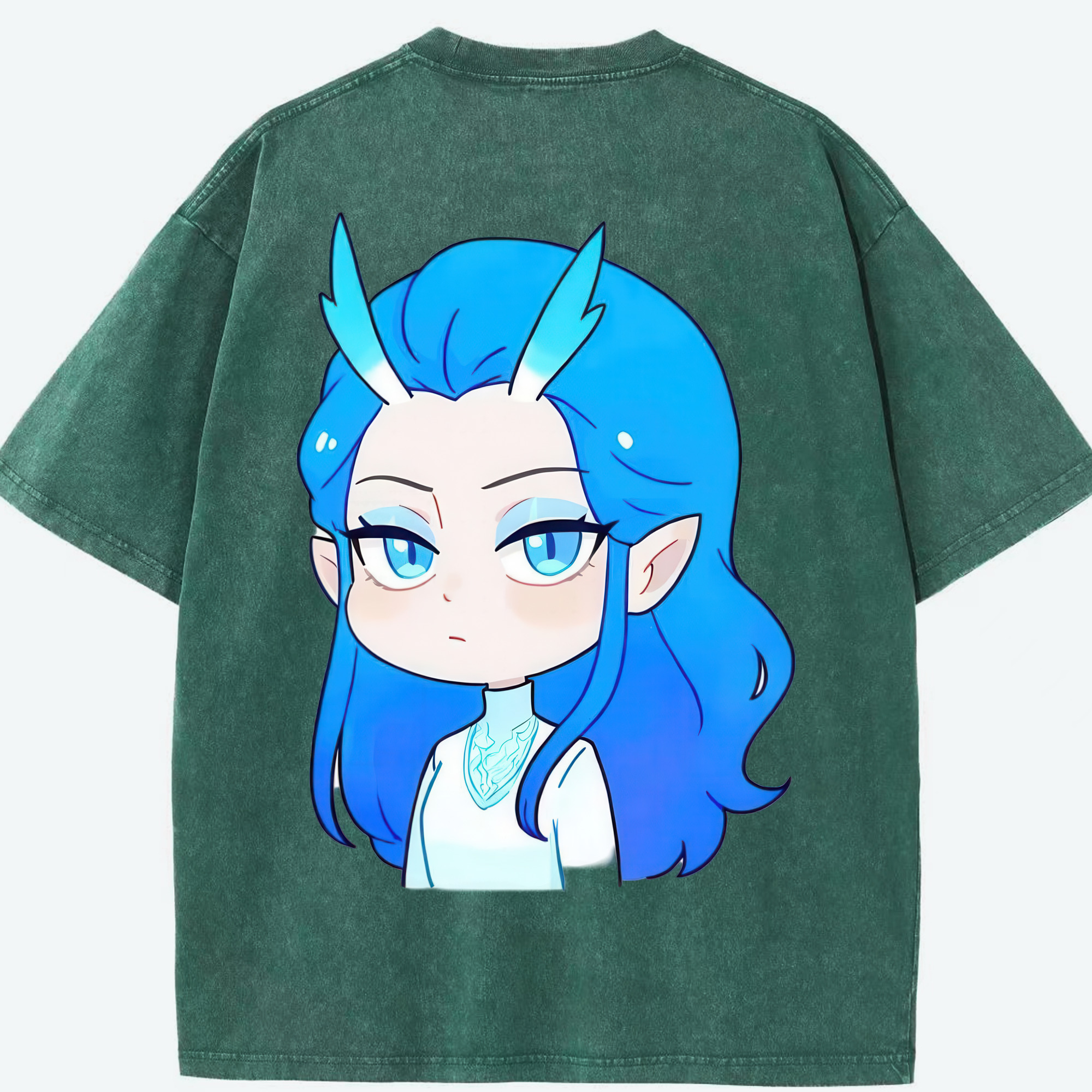（画像用） Ne Zha 2 ナタ 魔童の大暴れ 綿100% ヴィンテージ風 半袖Tシャツ（背面プリント）